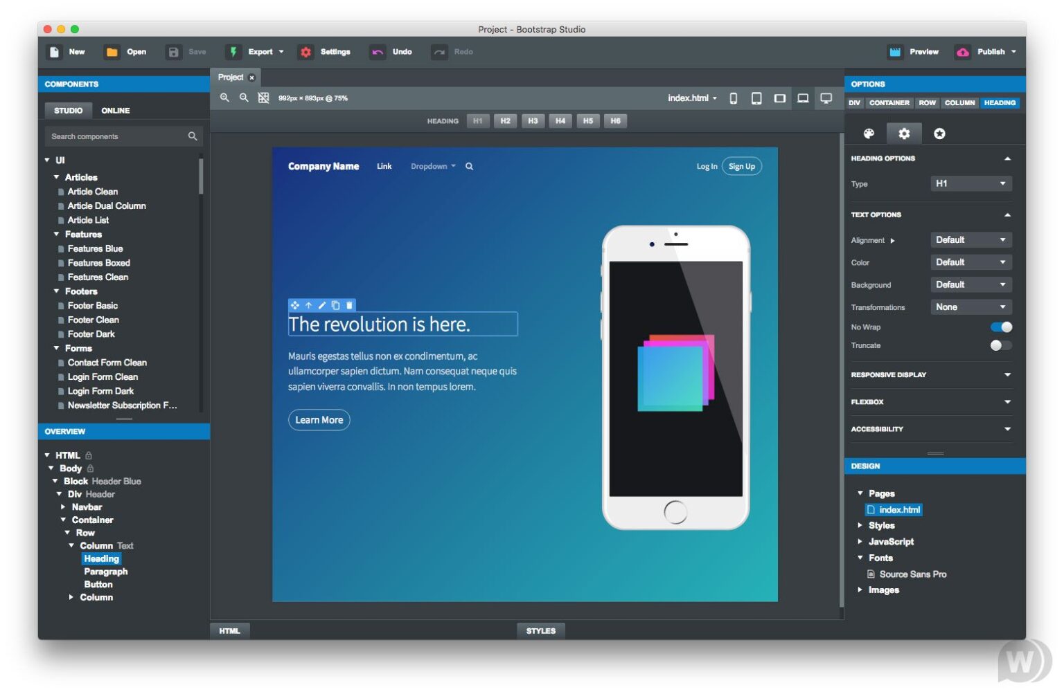 Bootstrap Studio 6.5.1 download the new for android